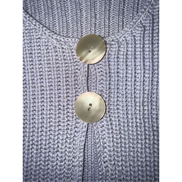 J.Jill 100% Cotton Lilac Knit 2 Button Front Mini Bell Sleeve sweater - Picture 5 of 11